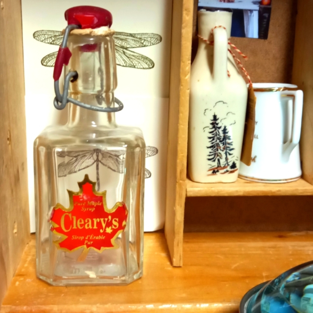 Vintage Cleary's Maple Syrup bottle